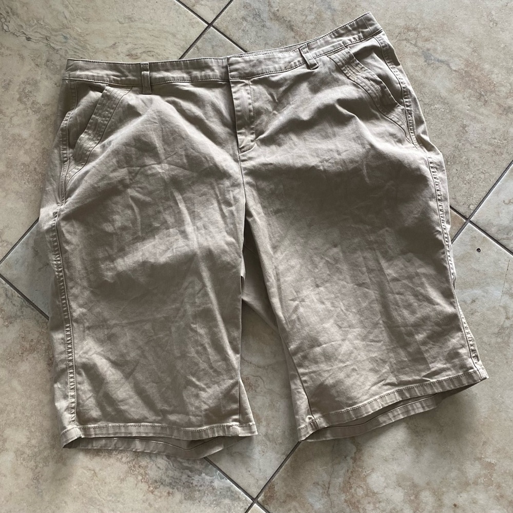 Lane Bryant Tan women’s Flat Front Shorts